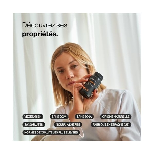 Lactoferrine 200 mg – Issue de Lait de Vaches Nourries à l’Herbe – Source Naturelle de Vitamine B12, avec 80 mg de Vitamine C