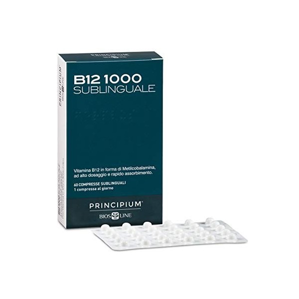 Bios Line Principium B12 1000 Integratore Alimentare, 60 Compresse Sublinguali