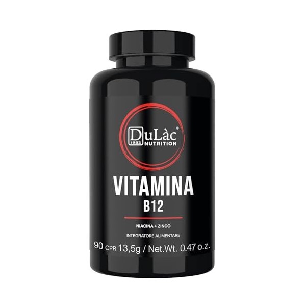 Dulàc - Vitamine B12, 90 Comprimés, Complément Alimentaire, Énergie et Vitalité
