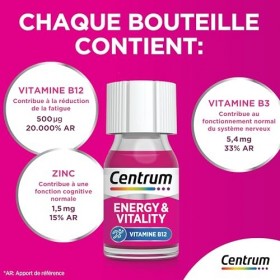CENTRUM - Vitamine B12 Énergie & Vitalité - Zinc, Niacine Vitamine B3 - Complément Alimentaire Multivitamines à Boire - Éne V...