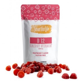 Lot de 60 bonbons gélifiés à la vitamine B12 – Saveur framboise – Idéal pour augmenter le métabolisme et lénergie – Soutien 