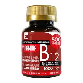 Vitamine B12 1000 mcg 500 comprimés 1 par jour | sans gluten ni lactose | nest pas dorigine animale | cyanocobalamine et mé