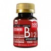 Vitamine B12 1000 mcg 500 comprimés 1 par jour | sans gluten ni lactose | nest pas dorigine animale | cyanocobalamine et mé