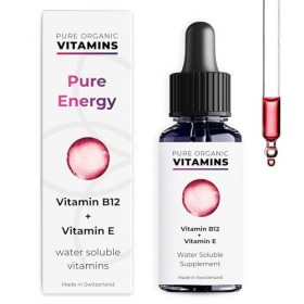 Pure Energy - Gouttes de vitamine B12 avec vitamine E - Approvisionnement pour 50 jours - 10 000% VNR par dose - Formule cont