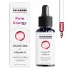 Pure Energy - Gouttes de vitamine B12 avec vitamine E - Approvisionnement pour 50 jours - 10 000% VNR par dose - Formule cont