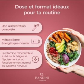 Bandini® Vitamine B12 sublinguale 120 comprimés - Cyanocobalamine 50 µg - Vitamin B-12 pour le Système immunitaire, le métabo