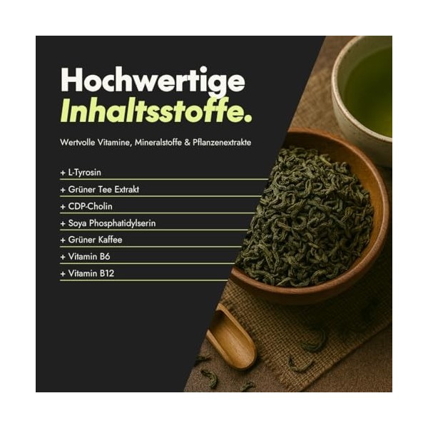 serotalin® GENIUS BRAIN Capsules | Avec + CDP Choline +L-Tyrosine +Vitamine B6 + Vitamine B12 | 60 gélules végétaliennes