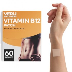 Veru Wellness B12 Energy Patch Natural Patch B12 Garcinia - Patch autocollant à libération prolongée 60 jours 