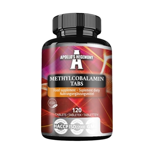 Méthylcobalamine B12 100 mcg - 120 comprimés végétaliens | 480 portions - Métabolisme énergétique et soutien immunitaire - pa