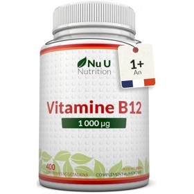 Vitamine B12 1000 µg - 400 Comprimés Végétaliens Haute Puissance - VIT B12 Méthylcobalamine - Cure de 13 Mois - Nu U Nutritio