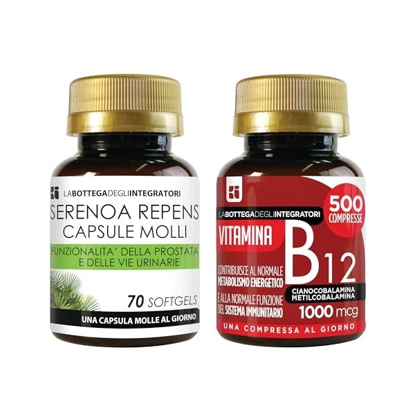 SERENOA REPENS 70 GÉLULES - VITAMINE B12 500 COMPRIMÉS | PROSTATE ET ÉNERGIE