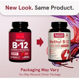 Méthyle B-12 végétalien 5 000 mcg, force maximale, cerise, à mâcher, 60 comprimés