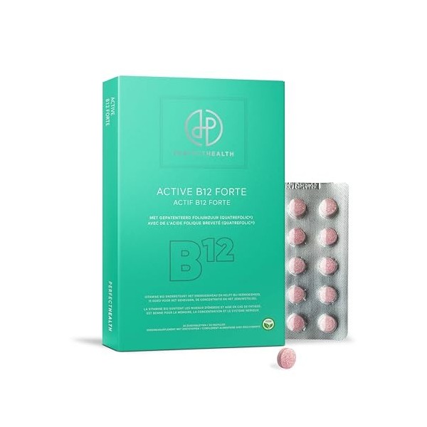 Perfect Health - Active B12 Forte - 1000 mcg de méthylcobalamine - Complément alimentaire - Bon pour plus dénergie, de conce