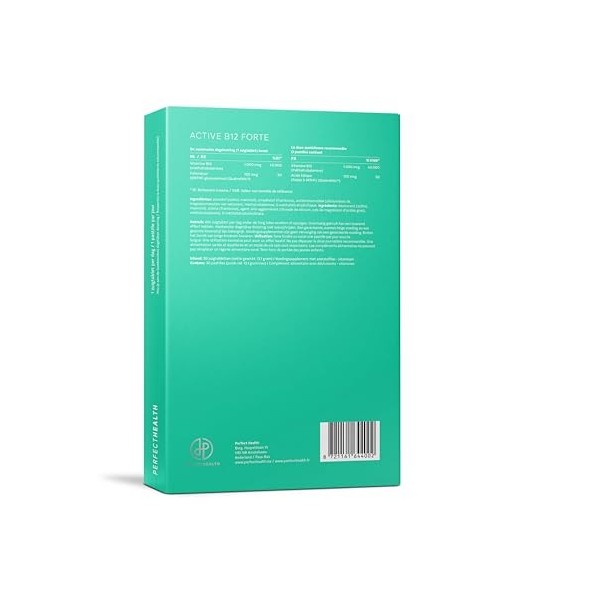 Perfect Health - Active B12 Forte - 1000 mcg de méthylcobalamine - Complément alimentaire - Bon pour plus dénergie, de conce