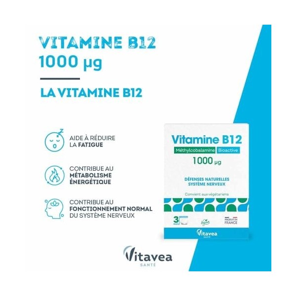 Vitavea Santé Vitamine B12 1000 µg 90 comprimés Vitamine B12