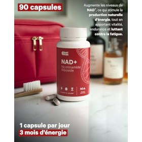 NAD+ Haute Absorption Nicotinamide Riboside 300mg | 90 Gélules | Anti-Âge et Fatigue | NAD+ Booster, Santé Cellulaire et Vita