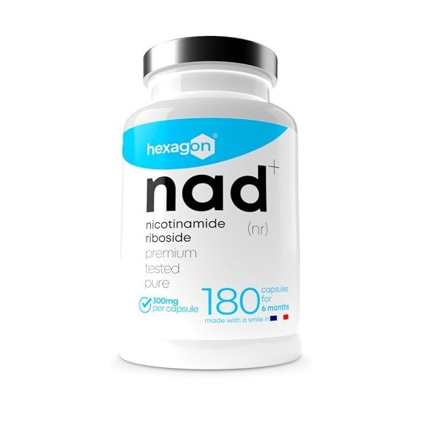 NAD+ Nicotinamide Riboside Chloride 300mg - +6 Mois de Cure - NAD Booster - Anti-Aging & Contre la Fatigue - Made in France -