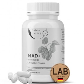 Nature Spring Nad Supplement Nicotinamide Riboside 90 Capsules - Testé en Laboratoire en Allemagne - 300 mg par Capsule - Nic
