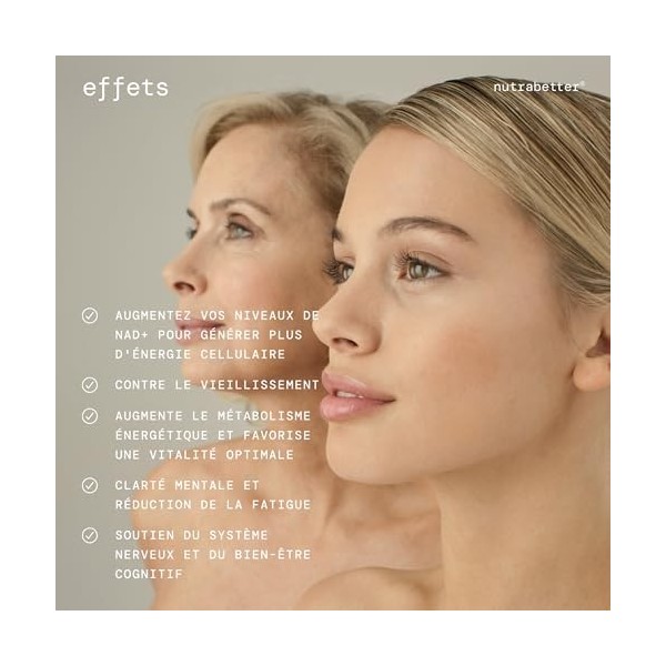 NAD+ Nicotinamide Riboside 300 mg | Cure de 1 Mois | Anti-Âge & Contre la Fatigue | Santé Cellulaire, Vitalité et Booster de 