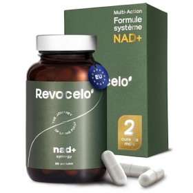 Revocelo NAD+ Synergy – Formule 4-en-1, 300 mg de NR pureté 98% , cure 2 mois, soutien de l’énergie cellulaire, avec TMG, ap