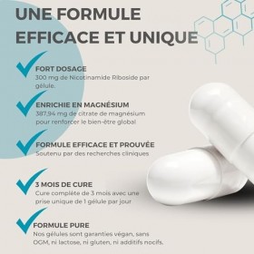 NAD+ | NICOTINAMIDE RIBOSIDE Chloride NR 300MG | Anti-âge, Production dénergie, Réparation de lADN, Fonctions cognitives 