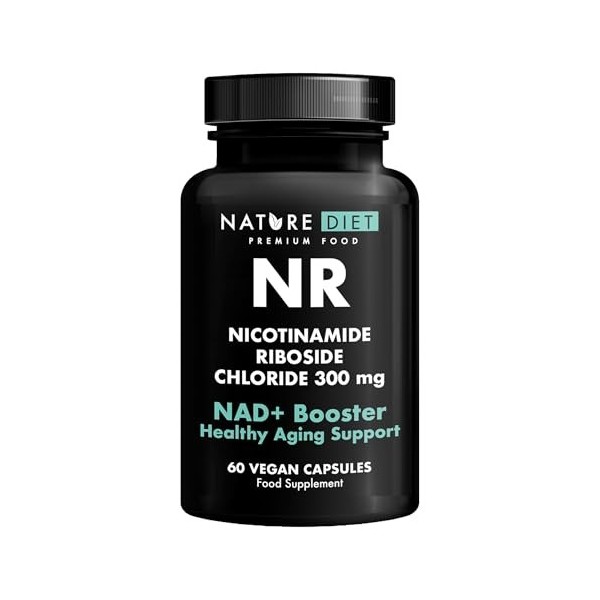 Nature Diet NR - 300 mg de Riboside de Nicotinamide - NAD+ Booster - 60 Capsules Végétaliennes - Soutien au Vieillissement Sa