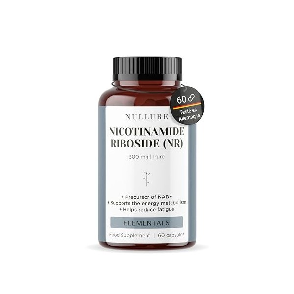 Nullure Nicotinamide Riboside NR 300mg | Sans stéarate de magnésium et sans additifs | Précurseur de la NAD+ | 300mg Testé V...