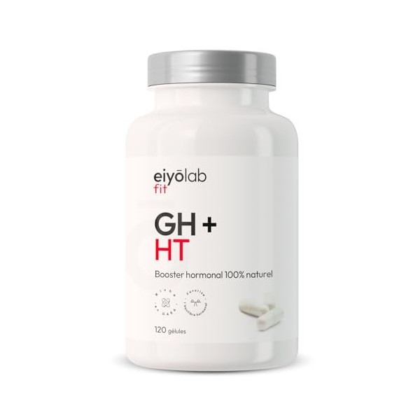 GH + HT | Booste Naturellement la Production d’Hormone de Croissance | Arginine, Gaba, Ornithine & Melisse | Construction Mus