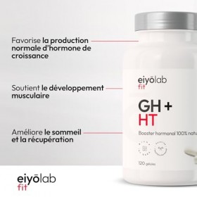 GH + HT | Booste Naturellement la Production d’Hormone de Croissance | Arginine, Gaba, Ornithine & Melisse | Construction Mus