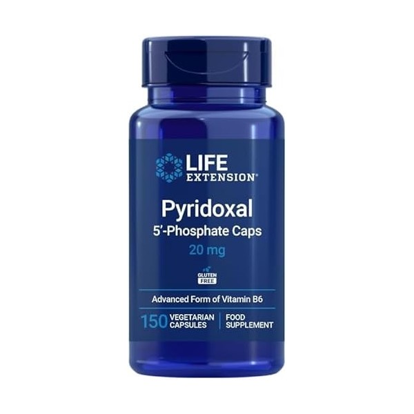 Life Extension - Pyridoxal 5-Phosphate 20 mg, 150 Gélules Végétariennes – Soutient le Système Nerveux, le Métabolisme Énergé