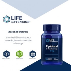 Life Extension - Pyridoxal 5-Phosphate 20 mg, 150 Gélules Végétariennes – Soutient le Système Nerveux, le Métabolisme Énergé
