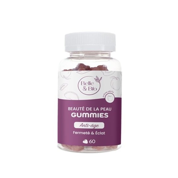 Belle&Bio - Gummies Beauté de la Peau - Éclat retrouvé, jeunesse révélée - Compléments Alimentaires - Made in France - Biotin