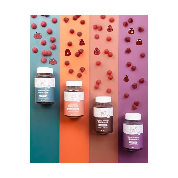 Belle&Bio - Gummies Beauté de la Peau - Éclat retrouvé, jeunesse révélée - Compléments Alimentaires - Made in France - Biotin