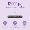 Biotine Cheveux Pousse Rapide | 12 000 mcg Extra Fort | 1 An en Bouteille | B7 Vitamine Complement Alimentaire Perte de Cheve