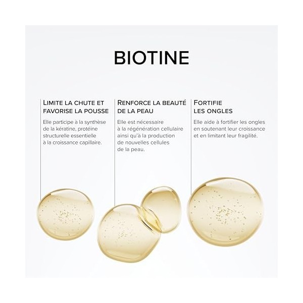 Biotine 12 000µg Haut Dosage Avec Keratine, Selenium & Zinc - Pousse Cheveux, Peau & Ongles - Cure 3 Mois - 90 Gélules Végéta