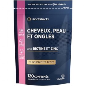 Cheveux Ongles Peau | 28 nutriments avec de la biotine, du zinc, du fer, un complexe de vitamines B et bien plus encore ! | 1