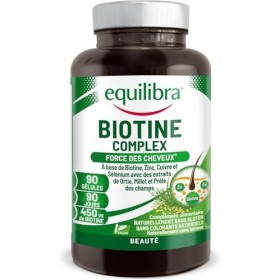 Equilibra, Biotin Complex, Santé des Cheveux et des Ongles, Biotine Hautement Dosée, Zinc, Cuivre, Sélénium, Extraits dOrtie