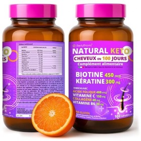 Biotine cheveux pousse rapide | complement alimentaire cheveux avec 12 vitamines | Pousse cheveux très rapide | chute de chev