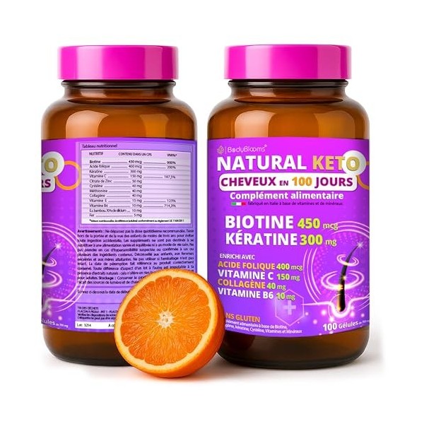 Biotine cheveux pousse rapide | complement alimentaire cheveux avec 12 vitamines | Pousse cheveux très rapide | chute de chev