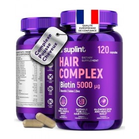 Complément Alimentaire Cheveux – Biotine 5000 µg + MSM + Kératine – Pousse Cheveux Très Rapide & Anti-Chute de Cheveux Femme ...