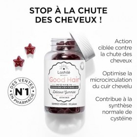 Lashilé Beauty - Complément Alimentaire Anti-Chute Cheveux - Croissance & Fortification capillaire - Good Hair Women - Made i...