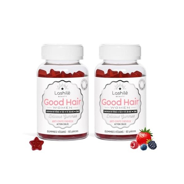 Lashilé Beauty - Complément Alimentaire Anti-Chute Cheveux - Croissance & Fortification capillaire - Good Hair Women - Made i...