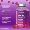 Biotine 10000 mcg Gummies | 90 Gommes Végan | Vitamines pour Cheveux Peau et Ongles | Saveur Naturel de Fraise | par Horbaach