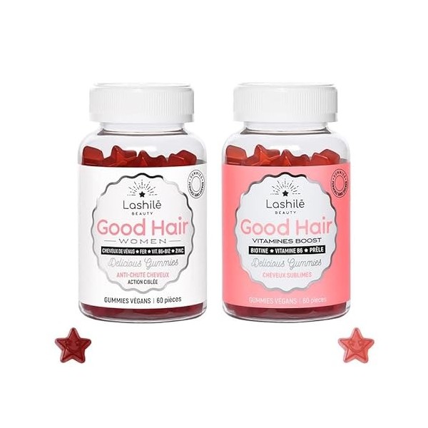 Lashilé Beauty - Complément Alimentaire - Anti-chute, croissance et fortification cheveux - Coffret Exclusive Good Hair et Go