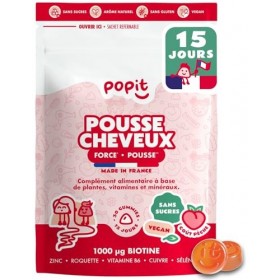 POP IT Gummies Pousse Cheveux et Ongles - Accélère la Croissance & Réduit la Chute - Complément Alimentaire Cheveux avec Biot...