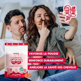 POP IT Gummies Pousse Cheveux et Ongles - Accélère la Croissance & Réduit la Chute - Complément Alimentaire Cheveux avec Biot...