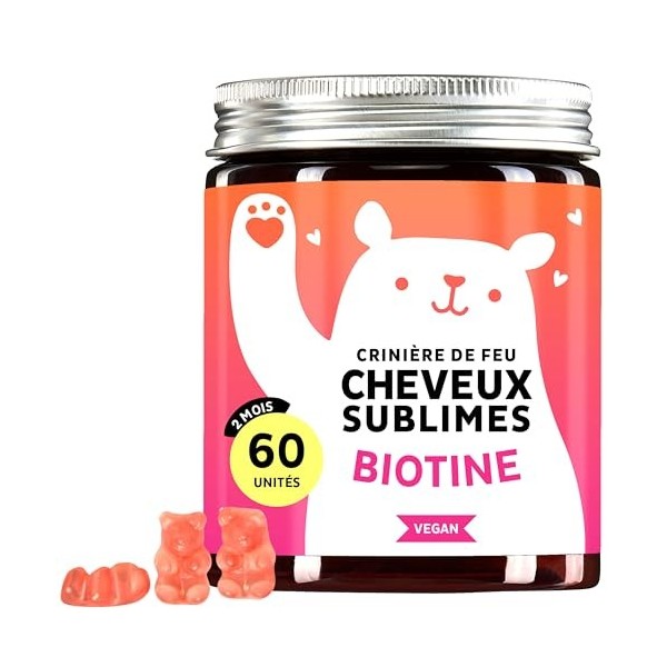 Gummies Biotine Ah-mazing Hair Vitamins pour les Cheveux, la Peau et les Ongles – 5000 µg de Biotine, Zinc, Vitamines B6, C, ...