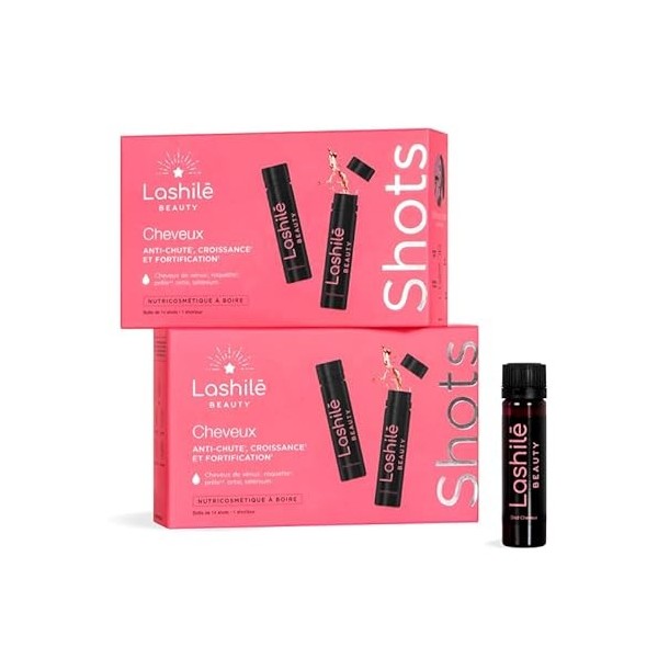 Lashilé Beauty - Complément Alimentaire - Formule 3 en 1 - Anti-chute croissance et fortification - Shots cheveux - Cheveux d...