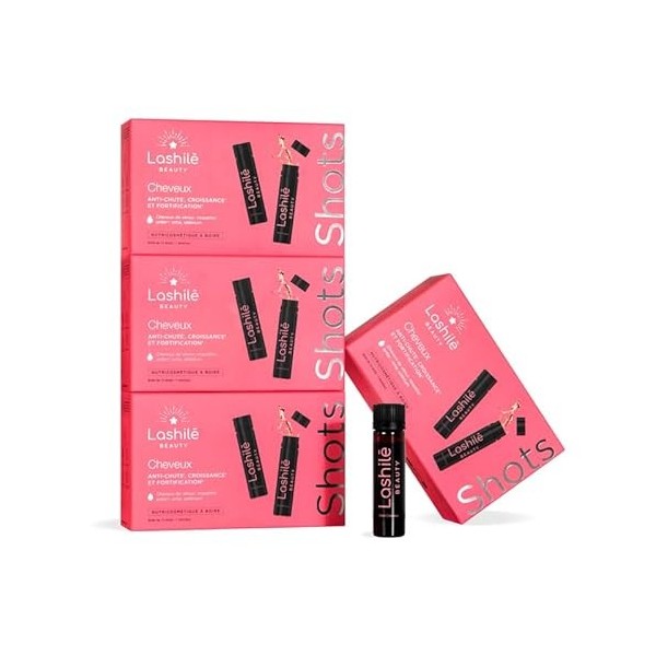 Lashilé Beauty - Complément Alimentaire - Formule 3 en 1 - Anti-chute croissance et fortification - Shots cheveux - Cheveux d...