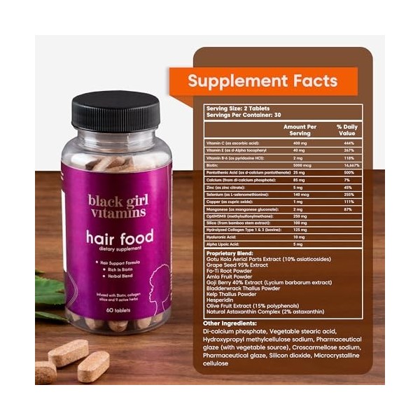 Black Girl Vitamins Nourriture pour cheveux